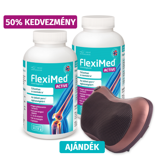 Natural Pharmaceuticals FlexiMed® Active FlexiMed® Active ízületvédő étrend-kiegészítő csomag 50% kedvezménnyel, ingyenes termékkel és túrabotokkal ajándékba.